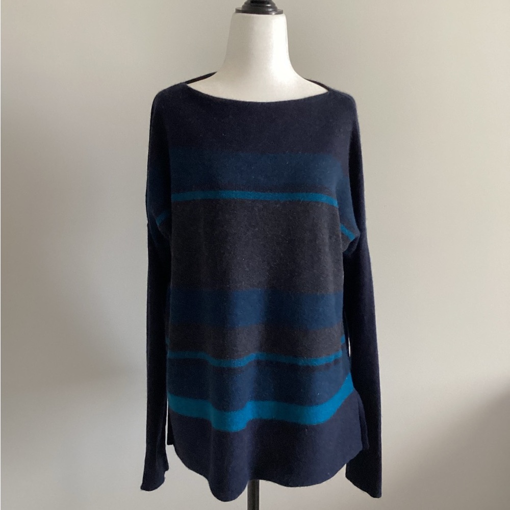 Vince Striped Wool/Cashmere Sweater, Size S